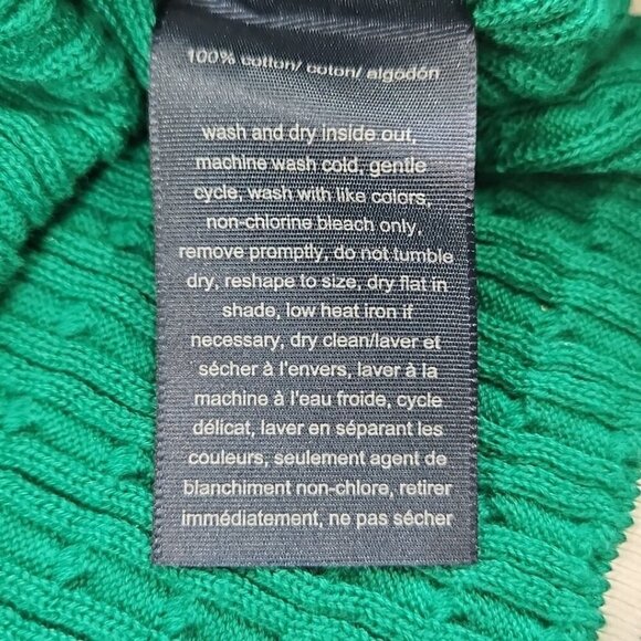 Tommy Hilfiger Cable Knit Sweater Women's XL Green V-Neck Long Sleeve EUC LN - Picture 3 of 13